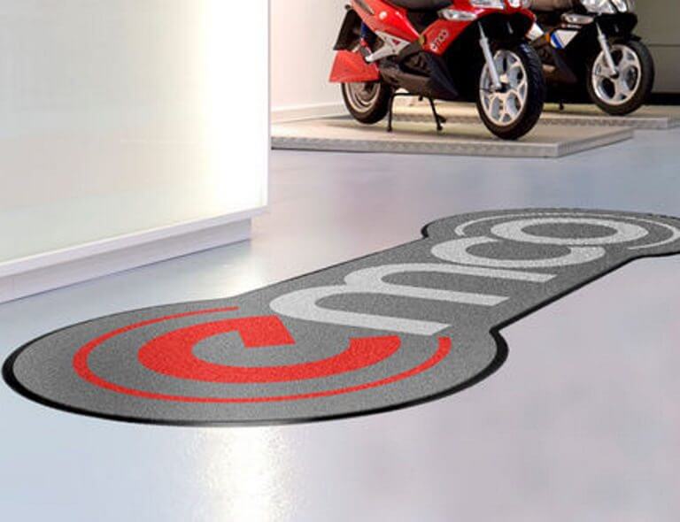 Motorradmatte mit Druck Ihres Logo, Motiv auf Teppich